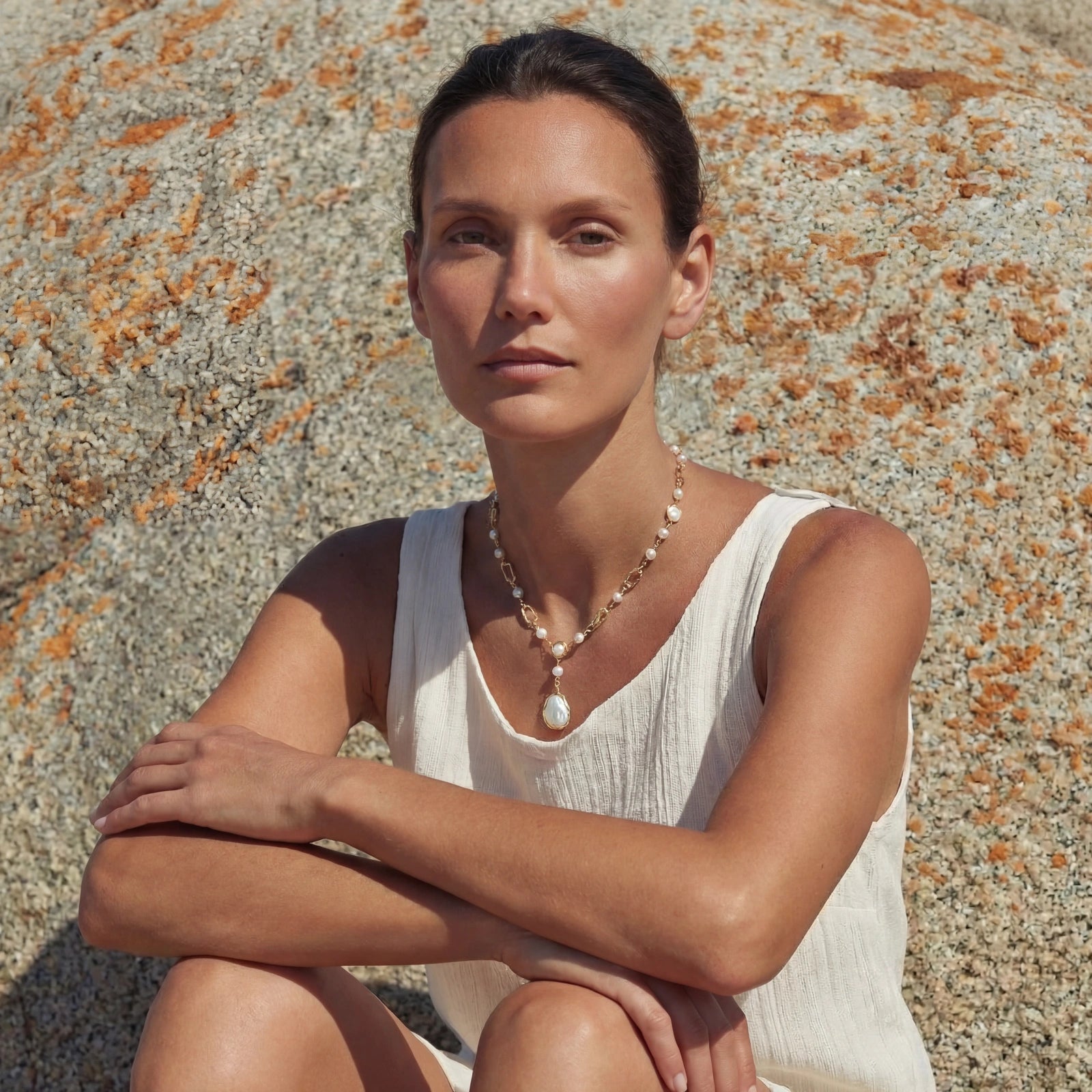 Lumina Pearl Station Necklace
